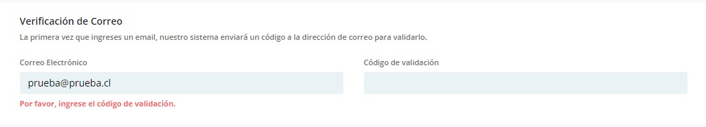 validación de correo